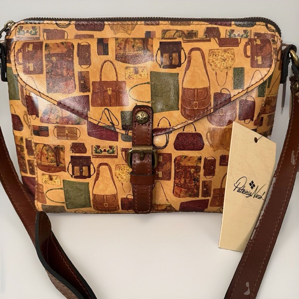 Patricia Nash Avellino Crossbody Bag Leather Buckle Shoulder Bag Dustbag NWT